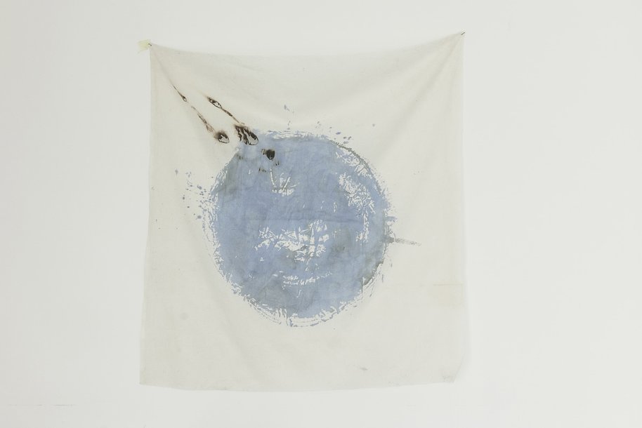 Earth, burnt drawing on the cloth, 2015